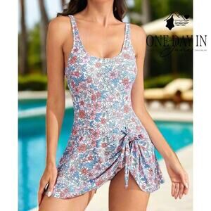 Eomenie Floral Skirted One Piece Swimsuit Size 2XL